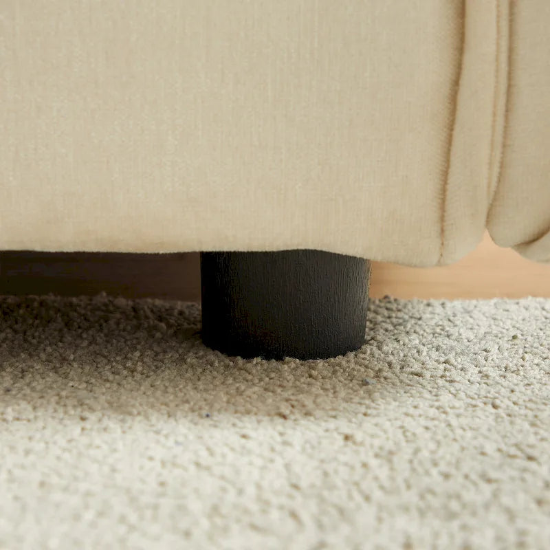 Ensemble de canapé modulable 4 places en lin 2 pièces avec combinaison 3+1 places, structure en bois et 3 coussins