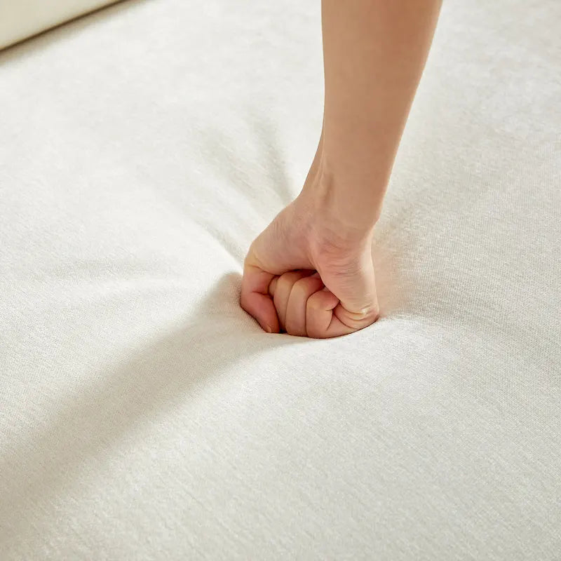 Ensemble de canapé modulable 4 places en lin 2 pièces avec combinaison 3+1 places, structure en bois et 3 coussins