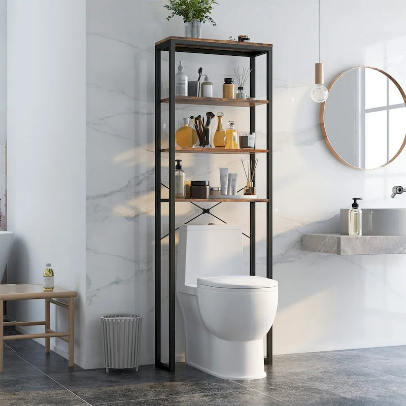 Étagère de rangement Costway à 4 niveaux pour toilettes, autoportante - Voir les détails