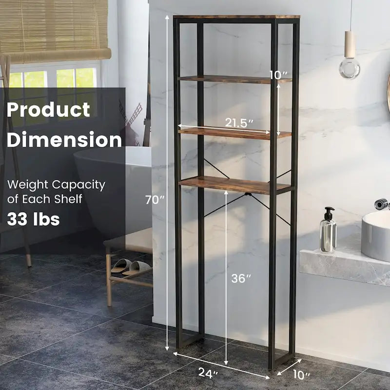 Étagère de rangement Costway à 4 niveaux pour toilettes, autoportante - Voir les détails