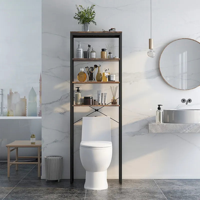 Étagère de rangement Costway à 4 niveaux pour toilettes, autoportante - Voir les détails