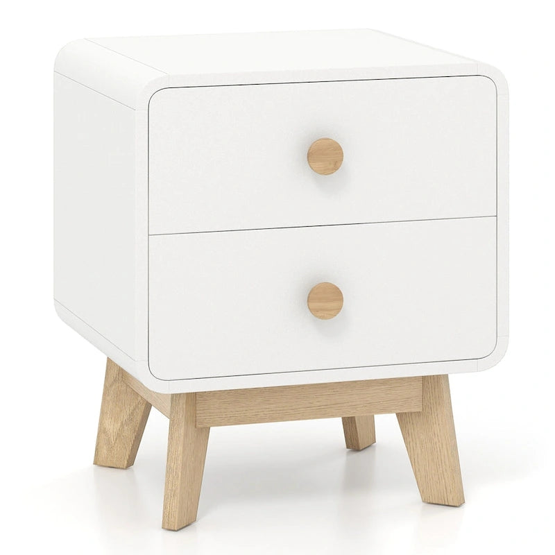 Table de chevet Costway 1/2 PCS style moderne du milieu du siècle avec 2
