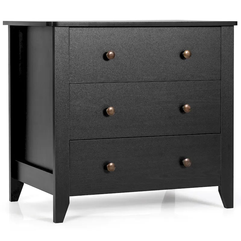 Commode à 3 tiroirs Gymax, table de chevet pour salon