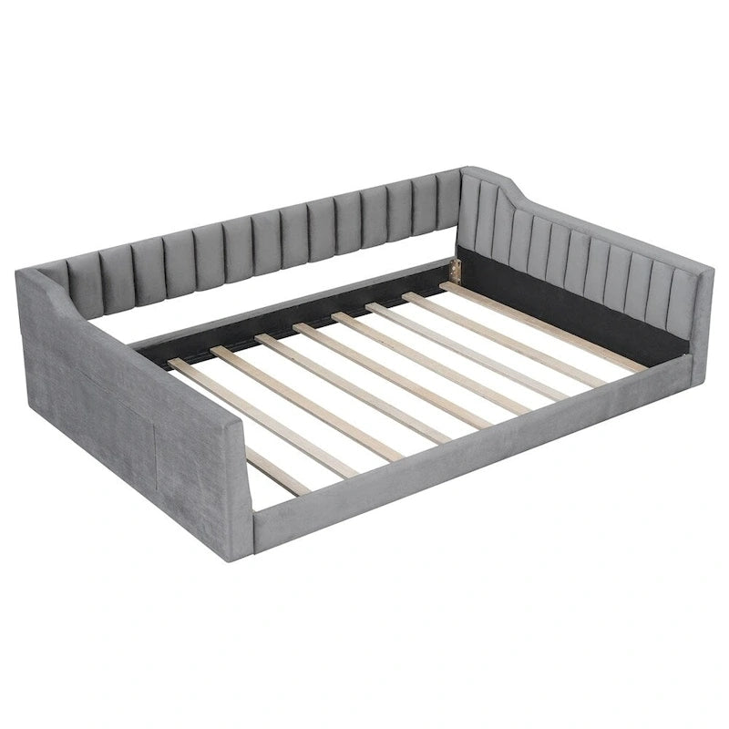 Lit de jour rembourré de taille XL avec poche de rangement latérale