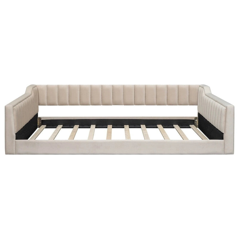 Lit de jour rembourré de taille XL avec poche de rangement latérale