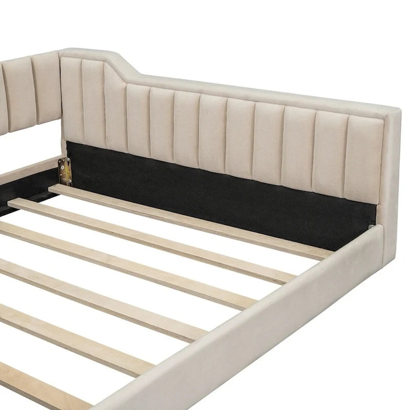 Lit de jour rembourré de taille XL avec poche de rangement latérale