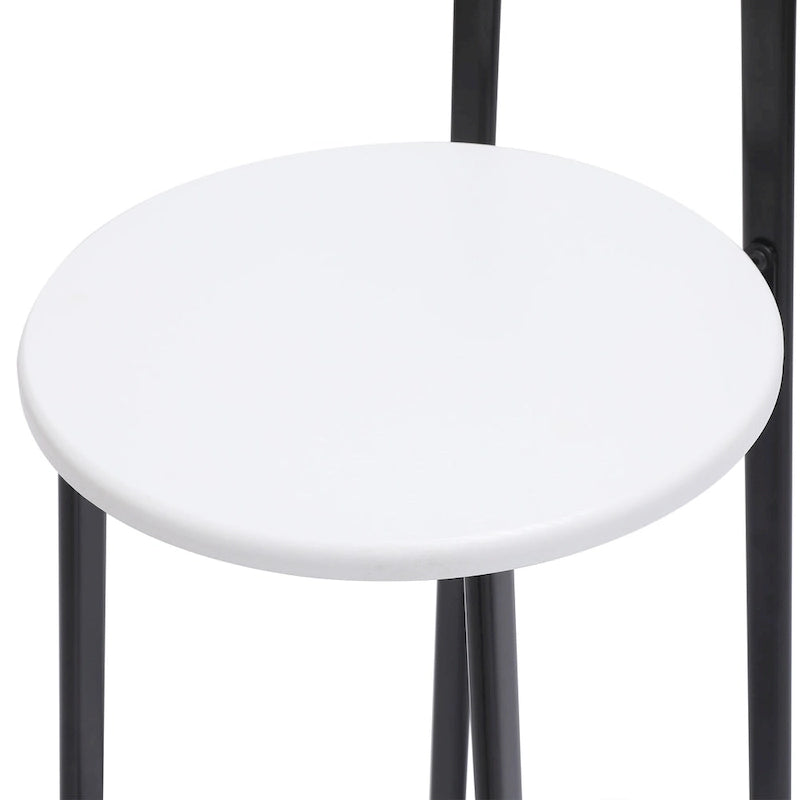 Ensemble de 3 tabourets de bar sans accoudoirs, hauteur comptoir, avec structure en métal et assise en bois