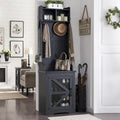 Banc d'entrée de style campagnard de 23 pouces de large avec porte-manteau et armoire à vêtements.