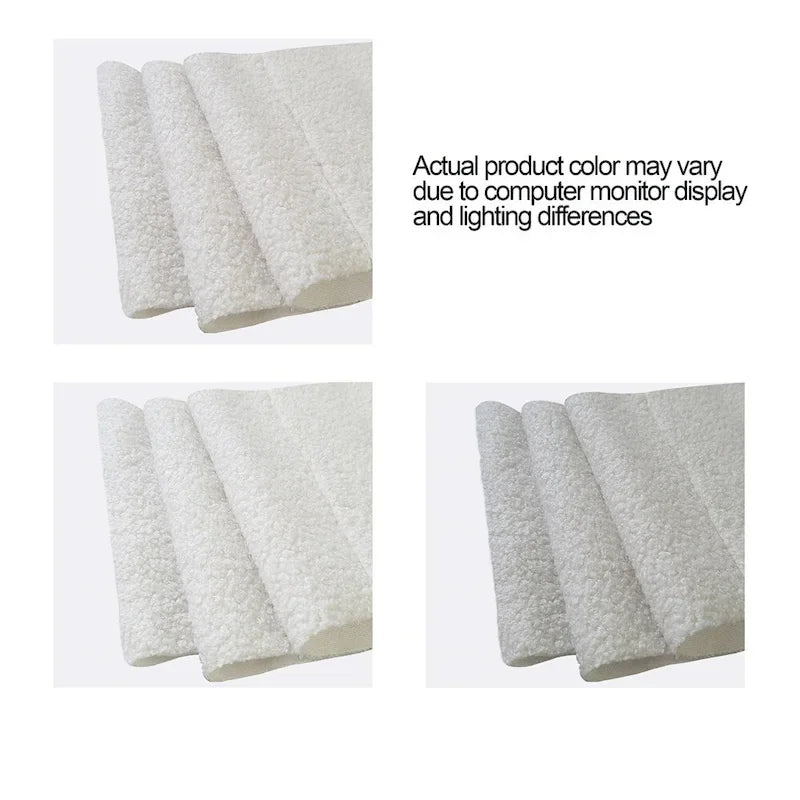 Lit plateforme rembourré en tissu bouclé ivoire, format Queen, avec 4 tiroirs de rangement