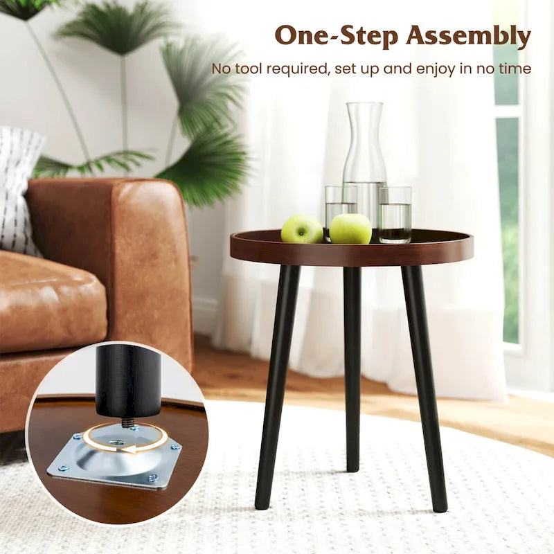 Table d'appoint ronde Costway 1/2 PCS, table basse de canapé, table basse décorative