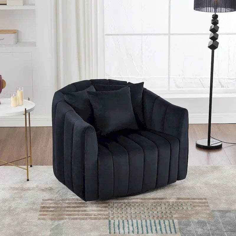 Fauteuil tonneau rembourré surdimensionné pivotant à 360° de 40,35 po