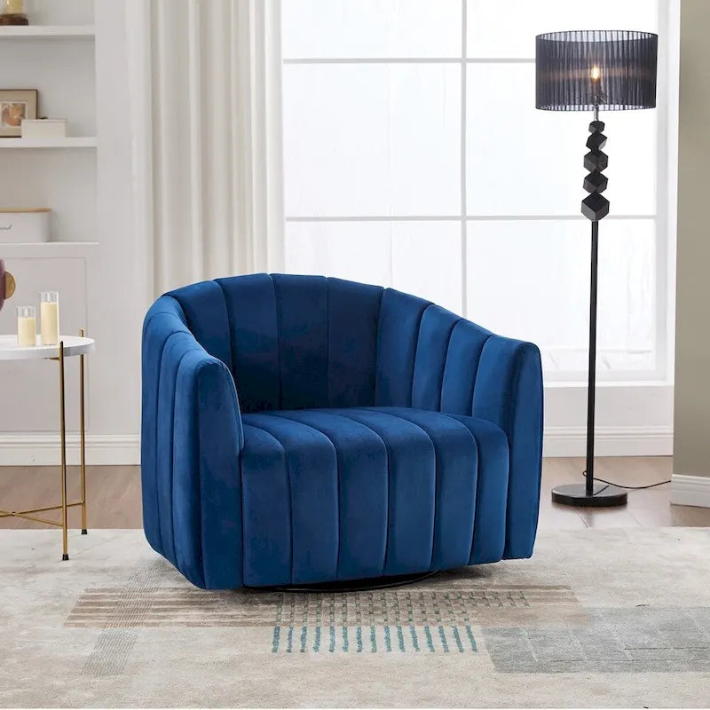 Fauteuil tonneau rembourré surdimensionné pivotant à 360° de 40,35 po
