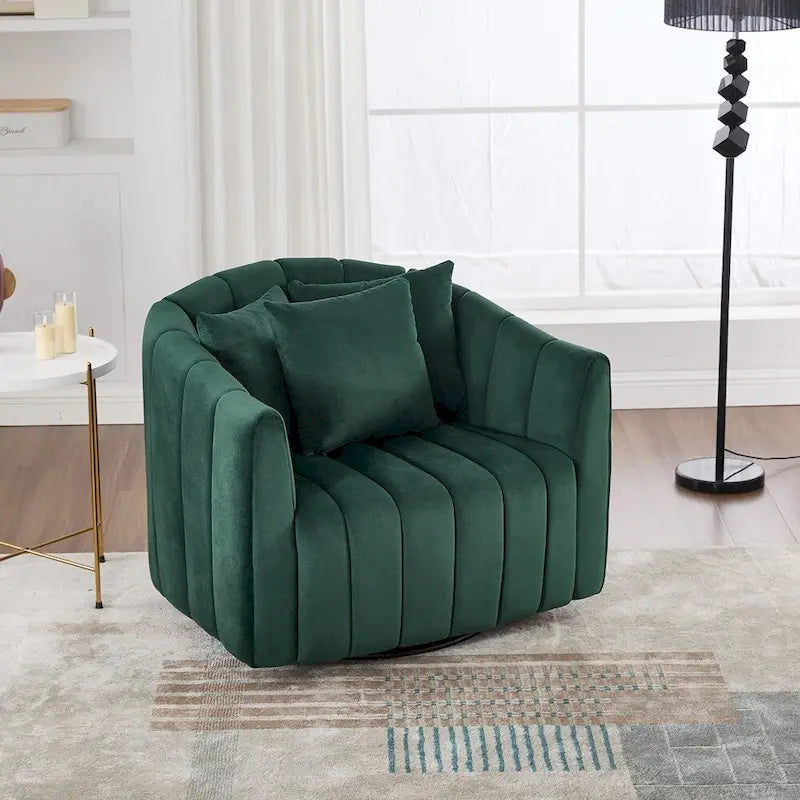 Fauteuil tonneau rembourré surdimensionné pivotant à 360° de 40,35 po