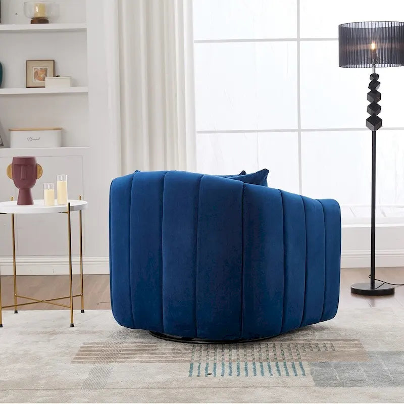 Fauteuil tonneau rembourré surdimensionné pivotant à 360° de 40,35 po