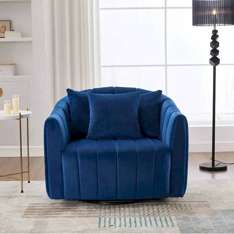 Fauteuil tonneau rembourré surdimensionné pivotant à 360° de 40,35 po