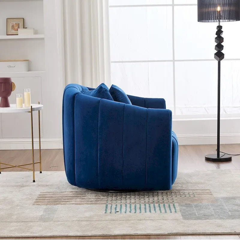 Fauteuil tonneau rembourré surdimensionné pivotant à 360° de 40,35 po