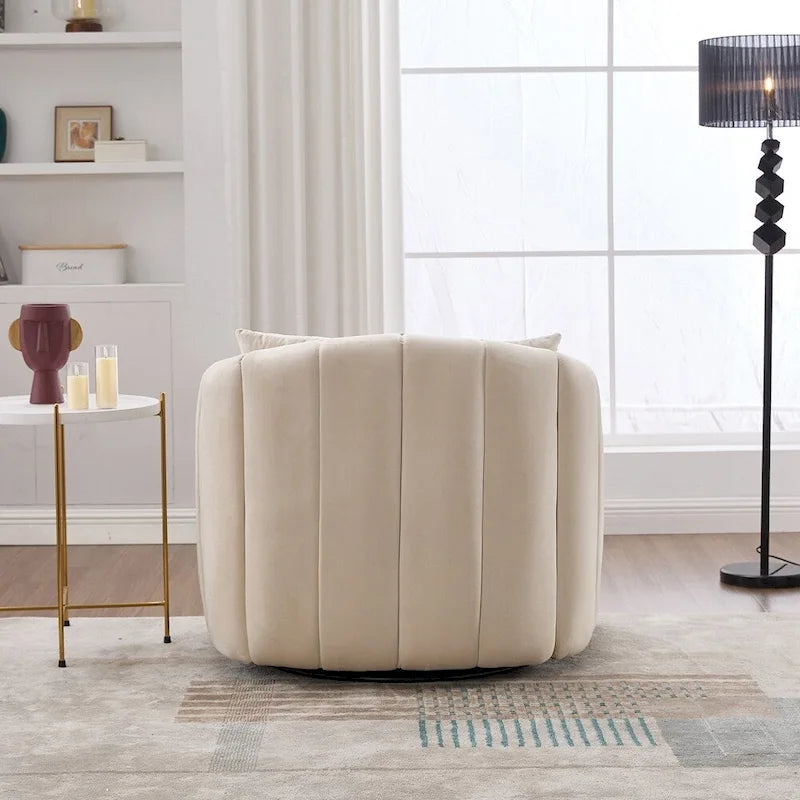 Fauteuil tonneau rembourré surdimensionné pivotant à 360° de 40,35 po