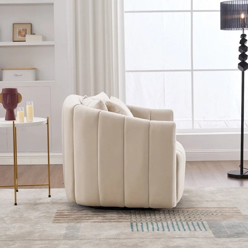 Fauteuil tonneau rembourré surdimensionné pivotant à 360° de 40,35 po