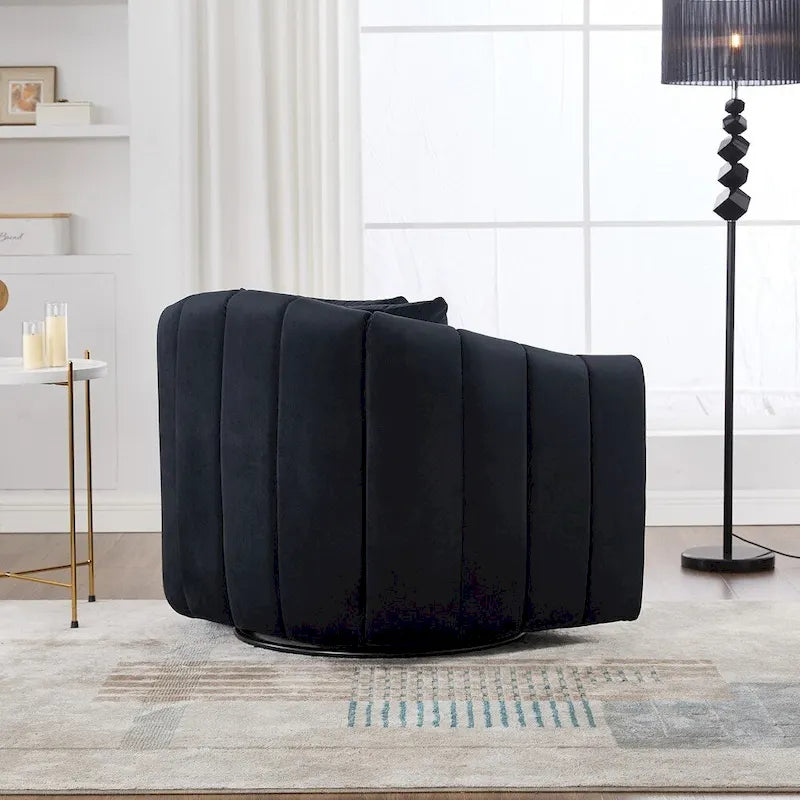 Fauteuil tonneau rembourré surdimensionné pivotant à 360° de 40,35 po