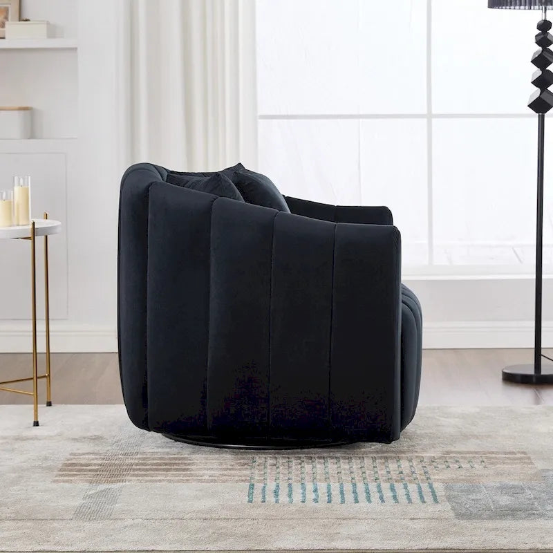 Fauteuil tonneau rembourré surdimensionné pivotant à 360° de 40,35 po