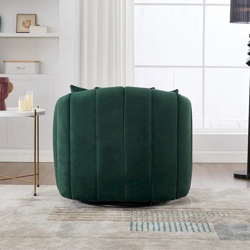 Fauteuil tonneau rembourré surdimensionné pivotant à 360° de 40,35 po
