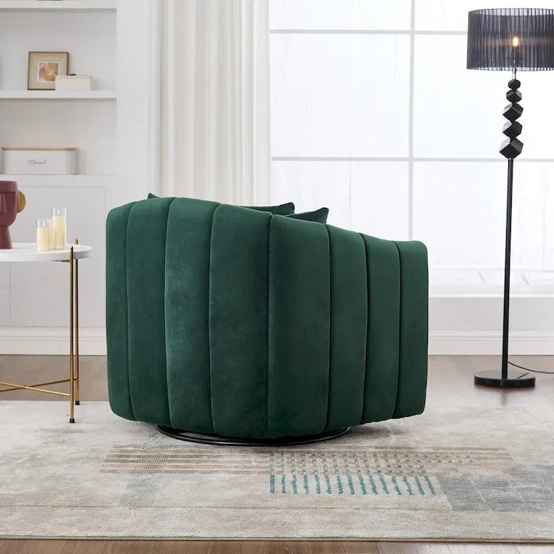 Fauteuil tonneau rembourré surdimensionné pivotant à 360° de 40,35 po