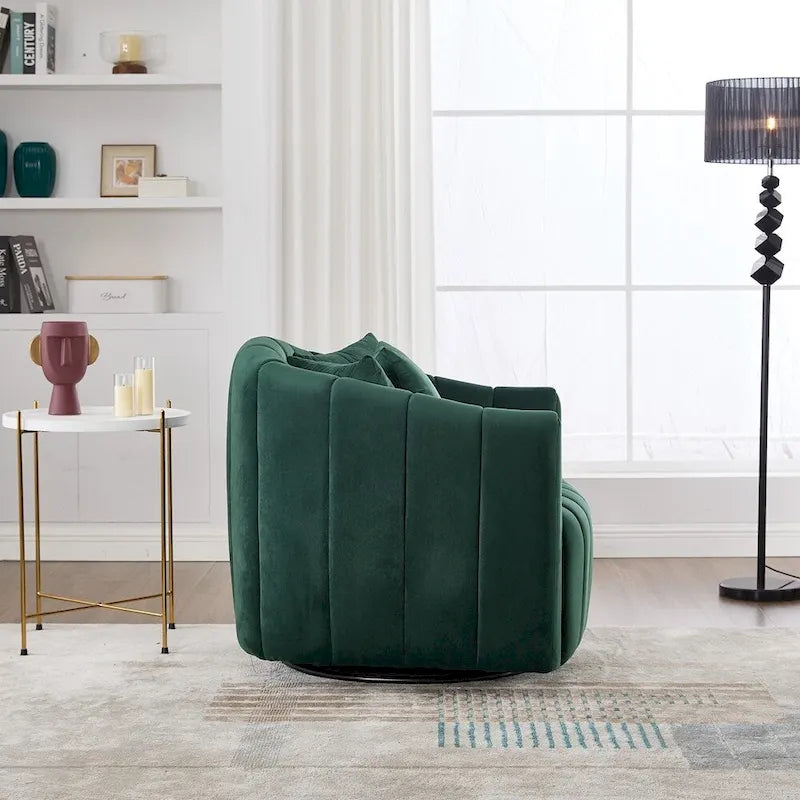 Fauteuil tonneau rembourré surdimensionné pivotant à 360° de 40,35 po