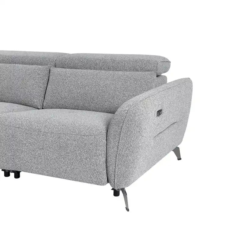 Ensemble de canapés inclinables électriques en chenille de 80 pouces de large pour salon
