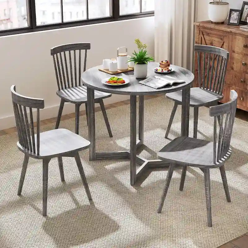 Table de salle à manger Costway en bois de 91 cm (36 pouces) pour 2 à 4 personnes avec rallonges en forme d'aile - Voir les détails