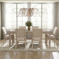 Furniture of America Billet Modern 7-Piece Natural Oak Wood Dining Set