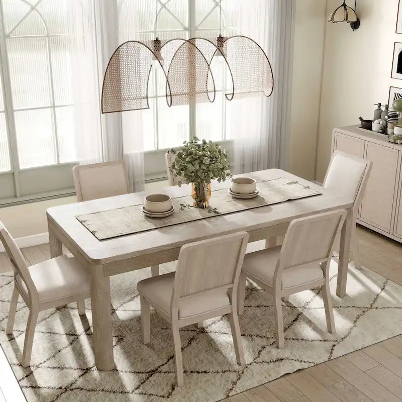 Ensemble de salle à manger moderne 7 pièces en chêne naturel Billet de Furniture of America
