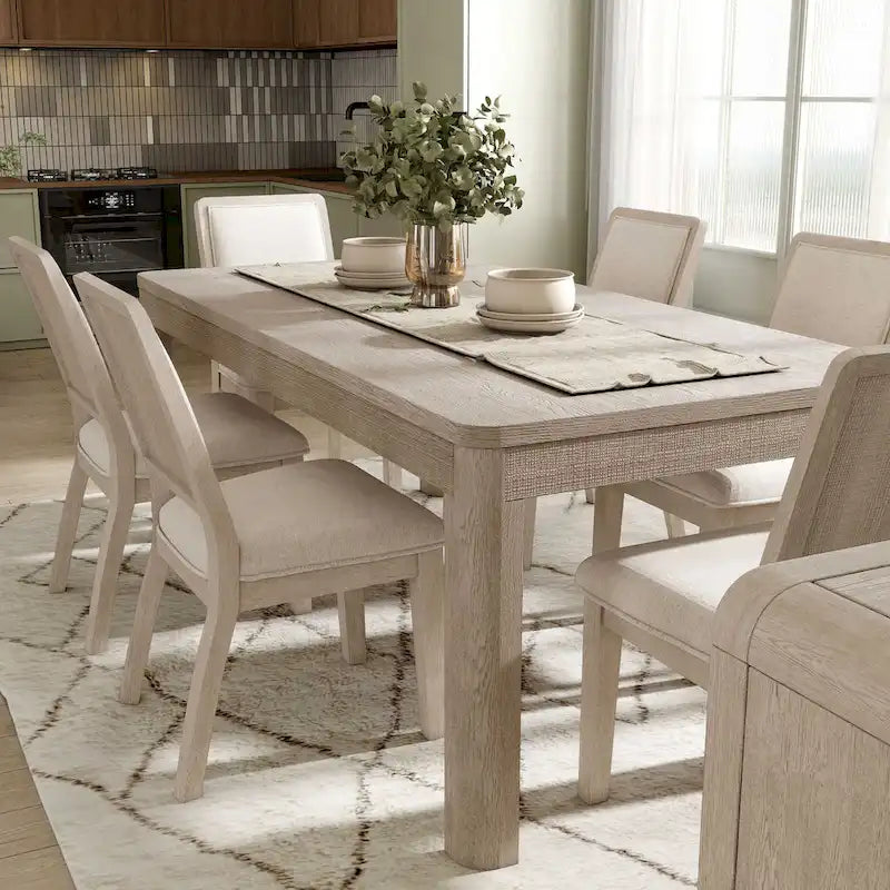 Ensemble de salle à manger moderne 7 pièces en chêne naturel Billet de Furniture of America