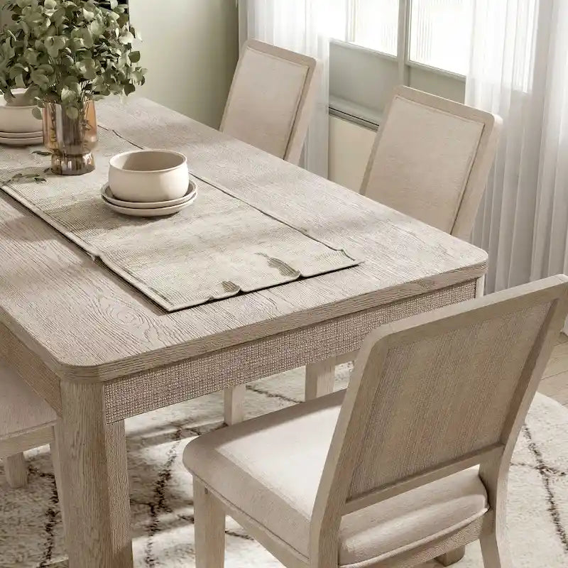 Ensemble de salle à manger moderne 7 pièces en chêne naturel Billet de Furniture of America