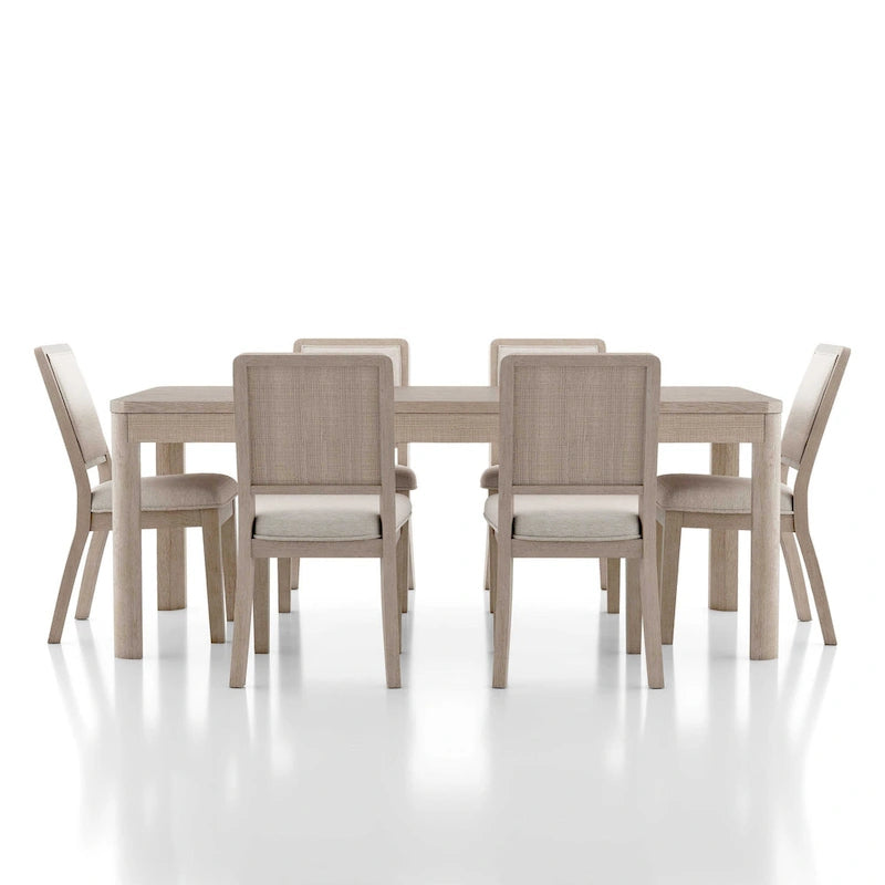 Ensemble de salle à manger moderne 7 pièces en chêne naturel Billet de Furniture of America