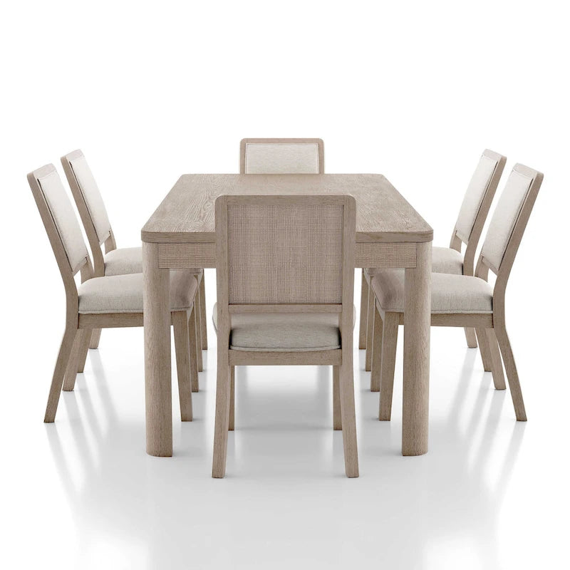 Ensemble de salle à manger moderne 7 pièces en chêne naturel Billet de Furniture of America
