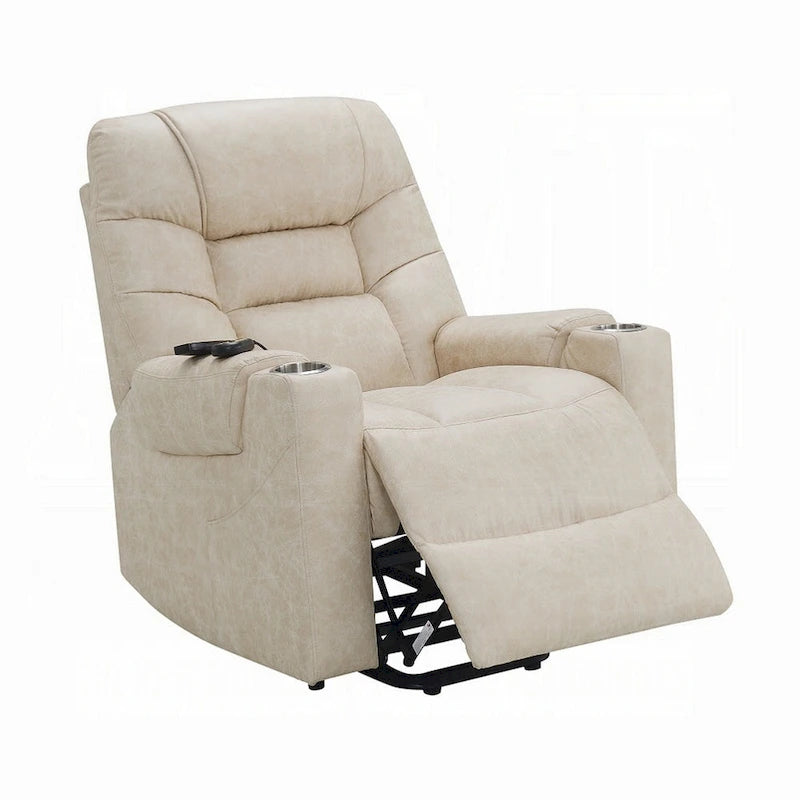 Fauteuil releveur électrique Aira avec fonction massage chauffante, similicuir gris