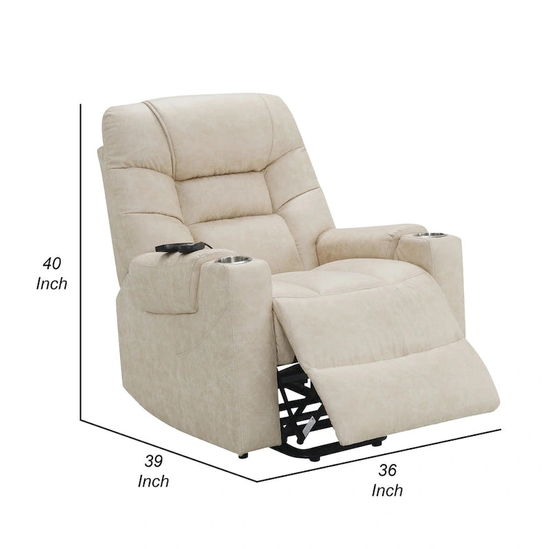 Fauteuil releveur électrique Aira avec fonction massage chauffante, similicuir gris