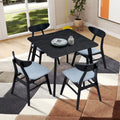 Ensemble de table à manger en bois pour 4 personnes, ensemble de table et chaises de cuisine 5 pièces comprenant une table carrée et 4 chaises rembourrées en tissu