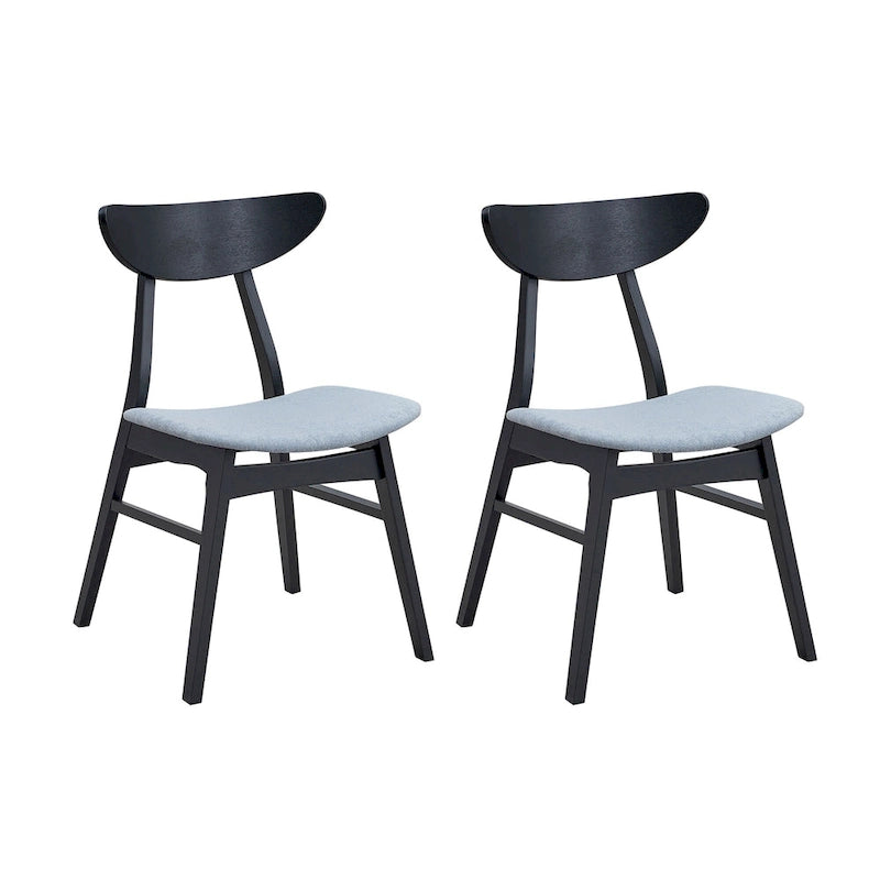 Ensemble de table à manger en bois pour 4 personnes, ensemble de table et chaises de cuisine 5 pièces comprenant une table carrée et 4 chaises rembourrées en tissu
