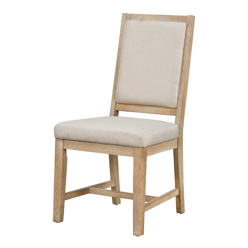 Ensemble de meubles de cuisine en bois 5 pièces, comprenant une table à manger ronde extensible avec rallonge amovible et 4 chaises rembourrées.