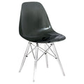 Chaise de salle à manger d'appoint Dover en acrylique avec pieds Eiffel, idéale pour l'intérieur et l'extérieur (maison, bureau, salon, cuisine).