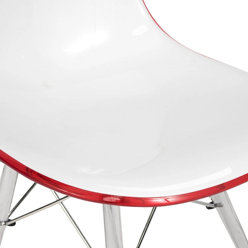 Chaise de salle à manger d'appoint Dover en acrylique avec pieds Eiffel, idéale pour l'intérieur et l'extérieur (maison, bureau, salon, cuisine).