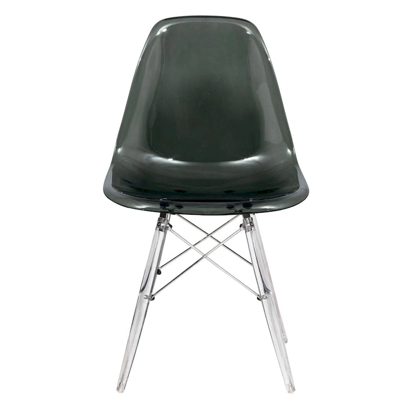 Chaise de salle à manger d'appoint Dover en acrylique avec pieds Eiffel, idéale pour l'intérieur et l'extérieur (maison, bureau, salon, cuisine).