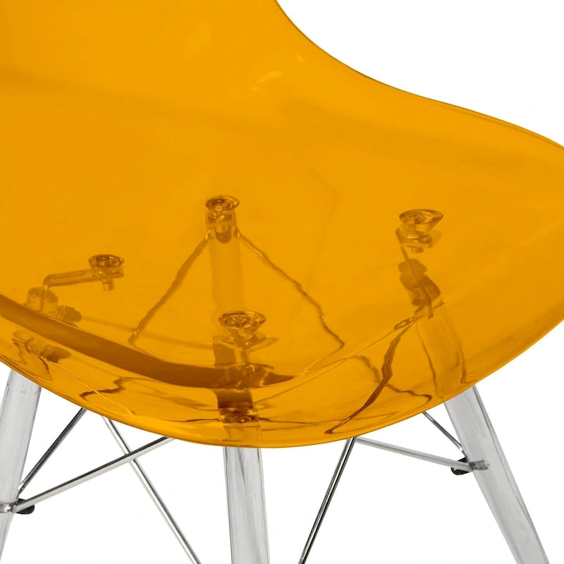 Chaise de salle à manger d'appoint Dover en acrylique avec pieds Eiffel, idéale pour l'intérieur et l'extérieur (maison, bureau, salon, cuisine).