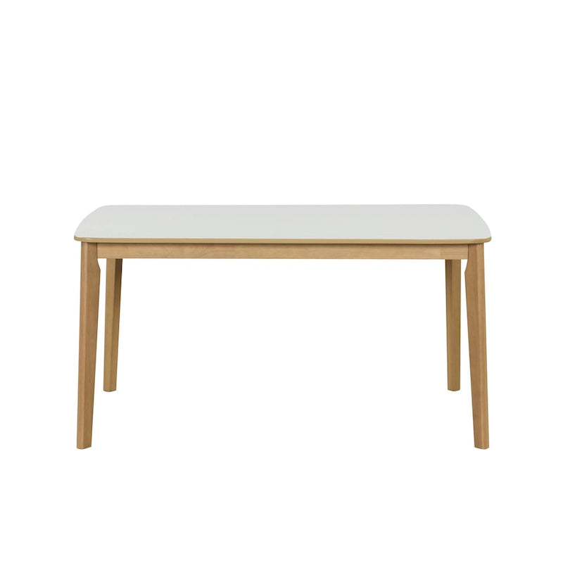 Ensemble de salle à manger rectangulaire 6 pièces avec 4 chaises rembourrées et un banc. Style moderne et décontracté.