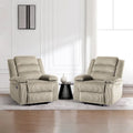 Ensemble de 2 fauteuils inclinables manuels modernes en velours côtelé, fauteuil d'appoint surdimensionné avec accoudoirs larges