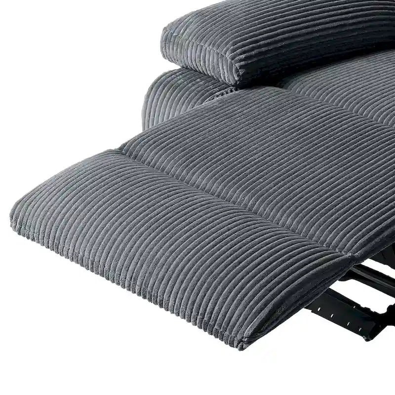 Ensemble de 2 fauteuils inclinables manuels modernes en velours côtelé, fauteuil d'appoint surdimensionné avec accoudoirs larges