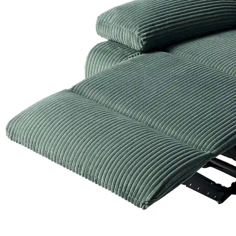 Ensemble de 2 fauteuils inclinables manuels modernes en velours côtelé, fauteuil d'appoint surdimensionné avec accoudoirs larges