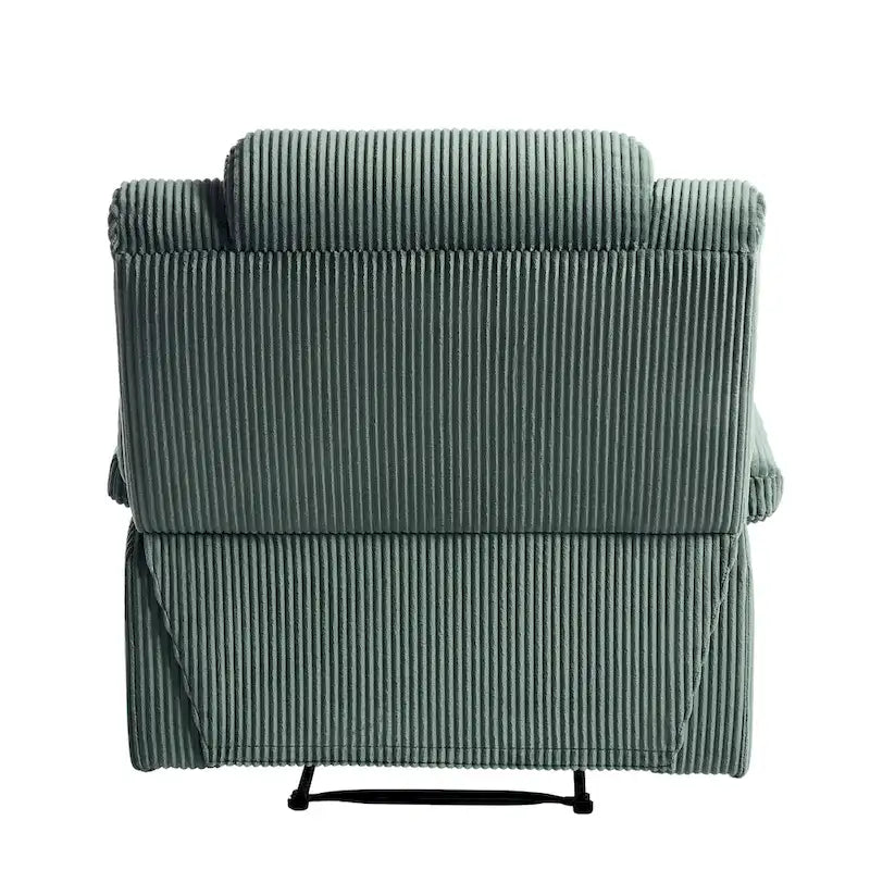Ensemble de 2 fauteuils inclinables manuels modernes en velours côtelé, fauteuil d'appoint surdimensionné avec accoudoirs larges