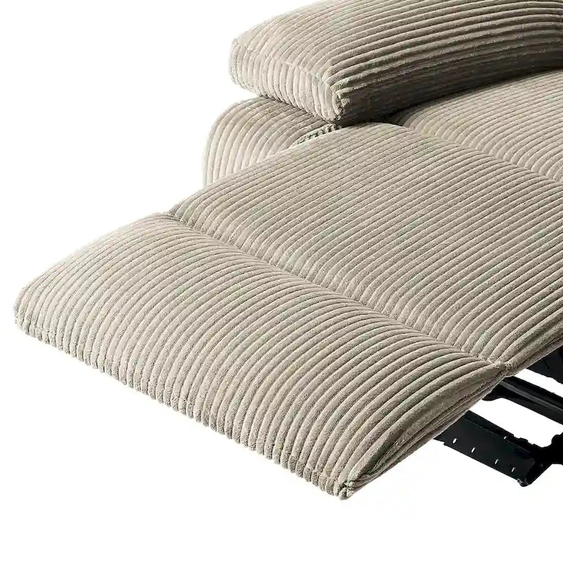 Ensemble de 2 fauteuils inclinables manuels modernes en velours côtelé, fauteuil d'appoint surdimensionné avec accoudoirs larges